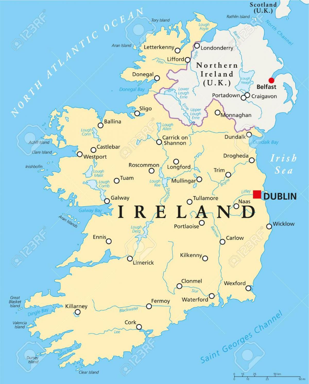 Dublin, irland kort
