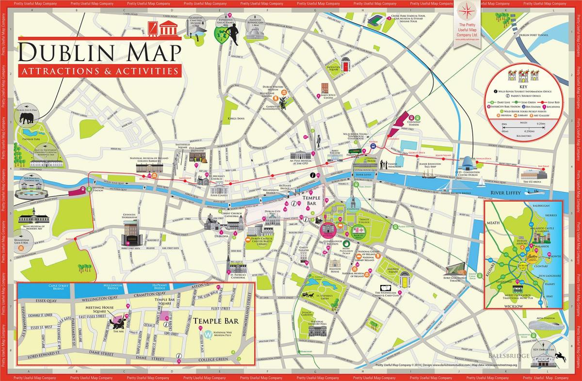 kort over Dublin attraktioner
