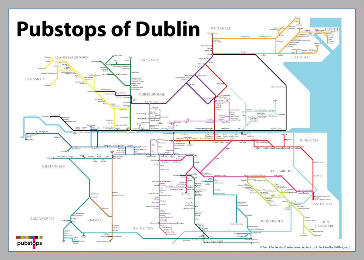 kort over Dublin pubber