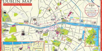 Kort over Dublin attraktioner
