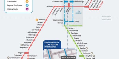 Luas på tværs af by-rute kort